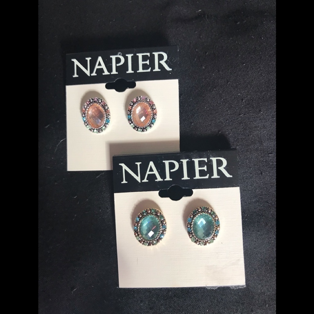 Napier Multicolored Simulate Crystals Stud Earings